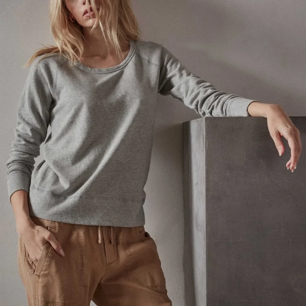 James Perse Vintage French Terry Heather Grey Sweatshirt 1/Small - Picture 1 of 12